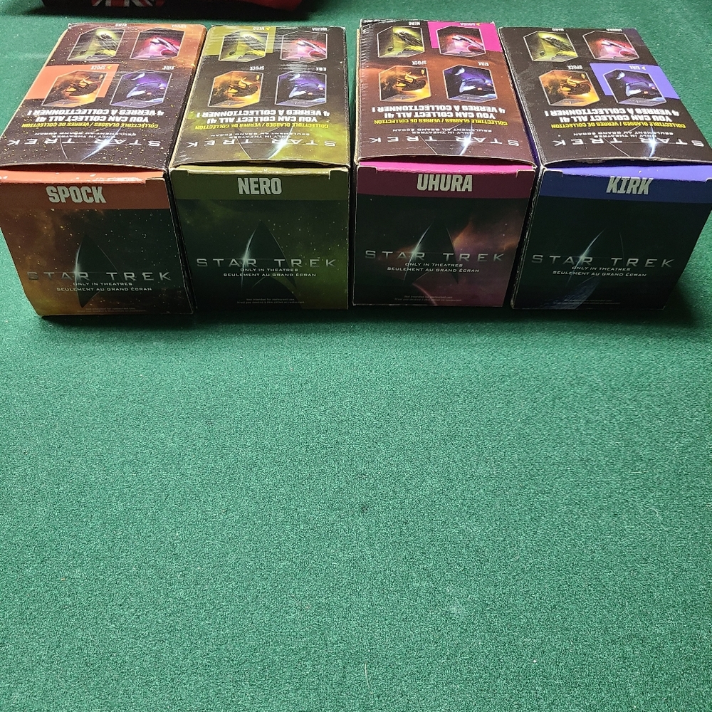 Set of 4 Star Trek glass tumblers. New. - Picture 2 of 7